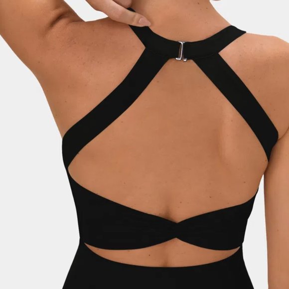 Halara Backless Cut Out Twisted Side Pocket 2-in-1 Mini Barre Ballet Dance Dress - Picture 4 of 7